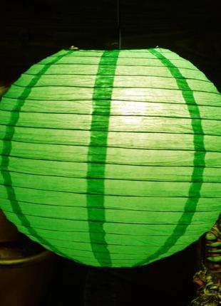 Фонарь бумажный шар зелёный bm