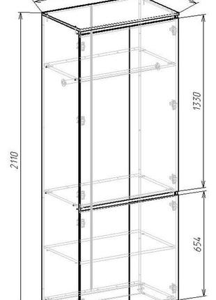 Шкаф стиль-180 дуб сонома/белый 2110х1800х520 мм