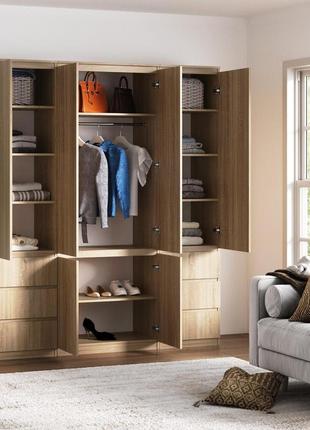 Шкаф стиль-180 дуб сонома/белый 2110х1800х520 мм