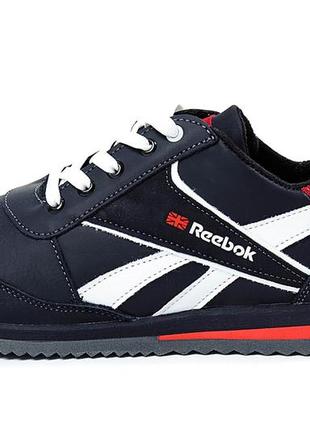 Мужские кожаные кроссовки anser reebok (рибок) ns black, мужские повседневные кеды черные, мужская обувь3 фото