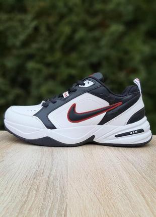 Чоловічі кросівки | nike air monarch | білі/чорні | шкіра, :42