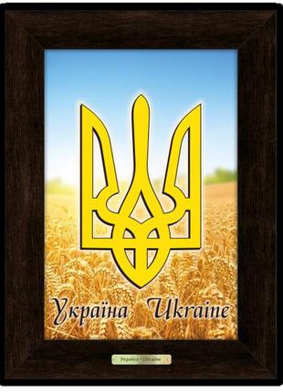 Класична дерев'яна картина "українська символіка" герб україни