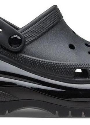 Женские кроксы crocs mega crush clog black m8w10-41-26.5 см 207988