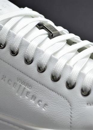 Мужские стильные спортивные туфли кожаные кеды белые vivaro 5566114 фото