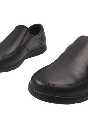Туфли мужские из натуральной кожи, на низком ходу, черные, украина konors, 455 фото