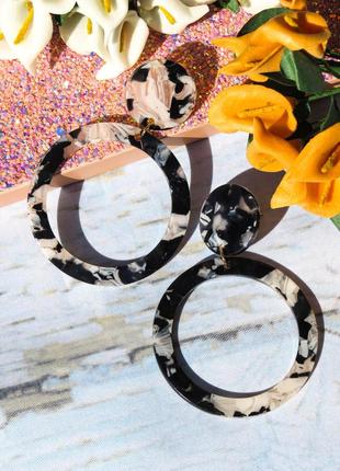 Серьги большие из смолы