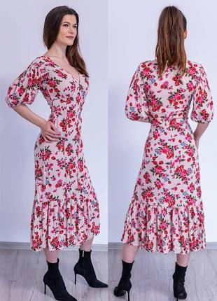 Распродажа платье stradivarius миди/макси asos с цветочным принтом8 фото