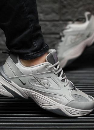 Кроссовки nike air monarch крутые на каждый день m2k tekno серебристые серебряные