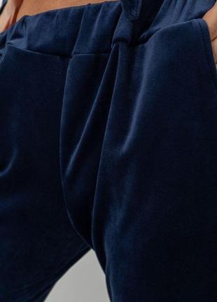 Спорт костюм женский велюровый, цвет темно-синий, 177r0225 фото