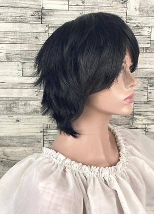Парик черный короткий короткая стрижка
