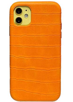 Шкіряний чохол croco leather для apple iphone 11 (6.1")2 фото