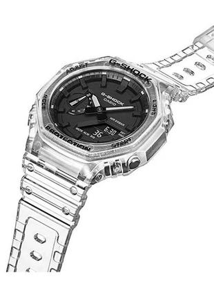 Чоловічий годинник casio g-shock ga-2100ske-7aer, чорний з прозорим3 фото