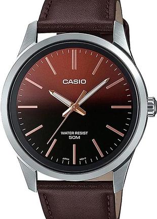 Мужские часы casio mtp-e180l-5avef, коричневый с серебристым