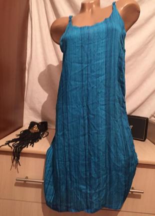 Сарафан на каждый день на бретельках платье миди на лето