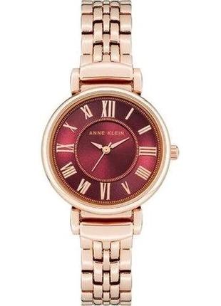 Жіночий годинник anne klein ak/2158byrg, рожеве золото з бордовим