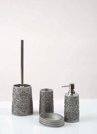 Комплект в ванную irya - lane серый (4 предмета)