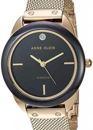 Женские часы anne klein ak/3258bkgb, черный с золотым1 фото