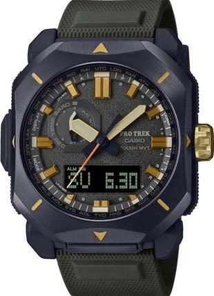 Мужские часы casio pro trek prw-6900y-3er, черный с зеленым