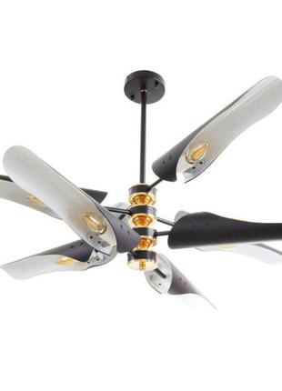 Потолочная люстра с металлическим корпусом brille черно-белая с восемью плафонами под цоколь e14 ip20