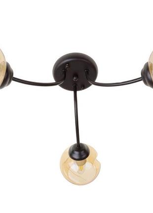 Потолочная люстра brille на три прозрачных золотистых плафона с цоколем е14 ip20 lk-719c/3