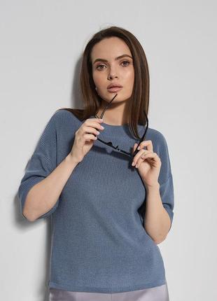 Жіночий весняний базовий джемпер з рукавом три чверті сизого кольору. модель 2730