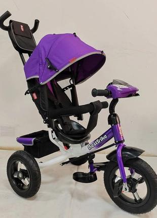 Триколісний велосипед з надувними колесами best trike , фара з usb, пульт 3390