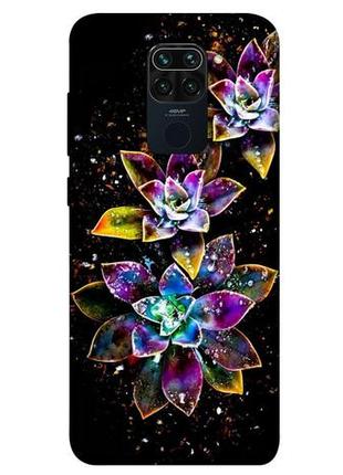 Чехол itsprint flowers on black для xiaomi redmi note 9 / redmi 10x