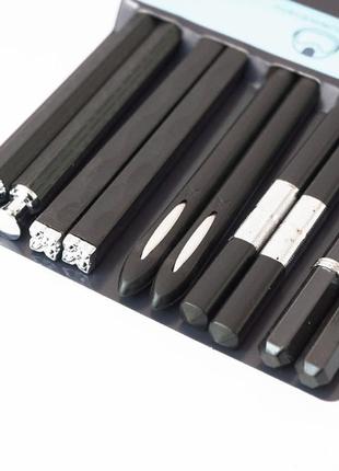 Палочки для еды kangju набор 5 пар чёрные с серебром пластик bm2 фото
