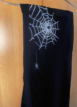 Готическая юбка с принтом длинная юбка черная y2k goth vintage com панк юбка паук принт