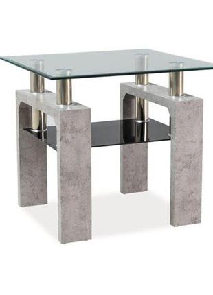 Журнальний столик lisa d прозор./beton 60x60x55