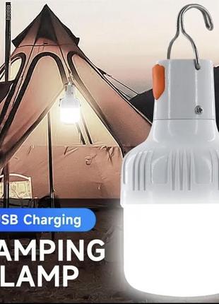Підвісна usb-лампа для кемпінгу. туристичний ліхтар на акумуляторі з usb-зарядкою. акумуляторна лампочка