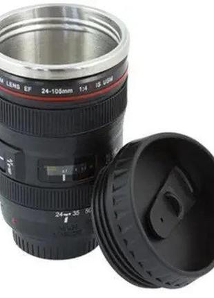 Термокухоль з кришкою 300 мл чашка в стілі об'єктива canon ef 24-105 sale1 фото