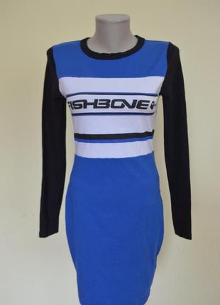 Шикарное брендовое спортивное котоновое платье длинный рукав