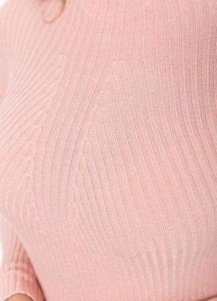 Гольф жіночий в рубчик, колір світло-рожевий, 204r0475 фото
