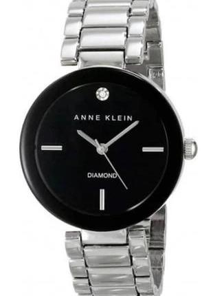 Женские часы anne klein ak/1363bksv, черные с серебристым