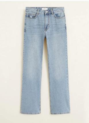 Тренд клешеные джинсы клеш широкие длинные в пол голубые mango5 фото