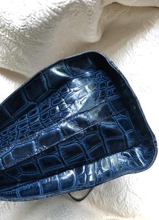Яркая кожаная сумка с тиснением под крокодил натуральная кожа в стиле hermès kelly4 фото
