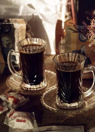 Скляні чашки для кави /чаю. набор2 фото