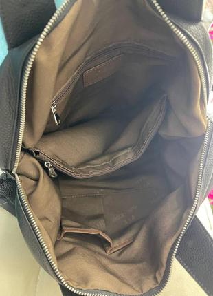 Женская кожаная сумка polina&eiterou под а4+ шопер з тканини у подарунок8 фото