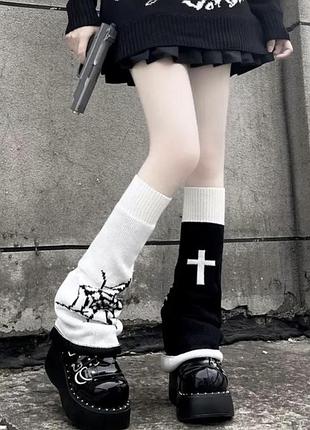Гетры двухсторонние с крестом и паутиной готика лолита косплей