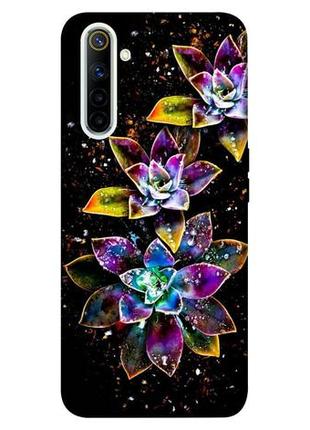 Чехол itsprint flowers on black для realme 6