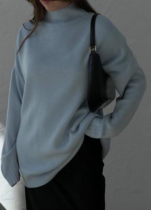 Голубой базовый свитер3 фото