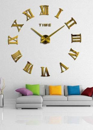 Настінний дзеркальний годинник 3d diy clock великі sale3 фото