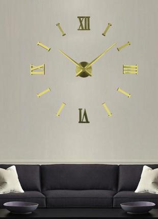 Настінний дзеркальний годинник 3d diy clock великі sale1 фото