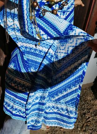 Платье туника в принт узор с бисером камнями пляжное george7 фото