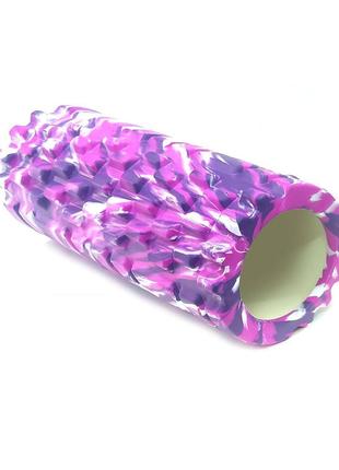 Масажний ролик standard різнокольоровий (валик, роллер) мфр, 33 см рожево-фіолетовий