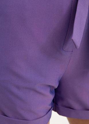 Женские шорты, с карманами и поясом, фиолетового цвета, 115r329n5 фото