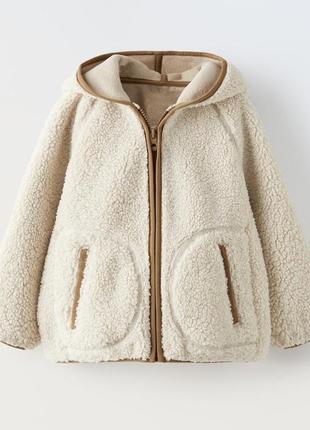 Куртка пальто зі штучної овчини на флісовій підкладці розміри 110 та 116