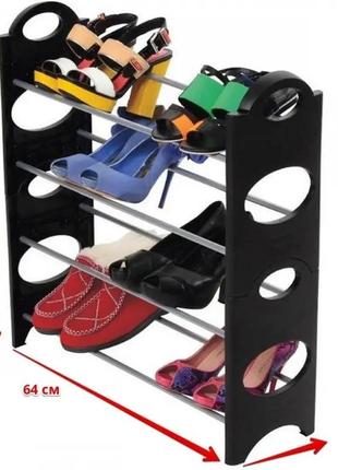Полиця стійка для зберігання взуття shoe rack (4полиці) dr2 фото