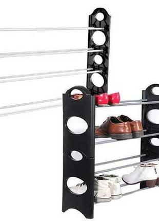 Полиця стійка для зберігання взуття shoe rack (4полиці) dr5 фото